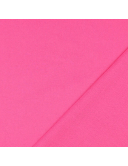 Tessuto cotone cretonne tinta unita - Rosa vivo