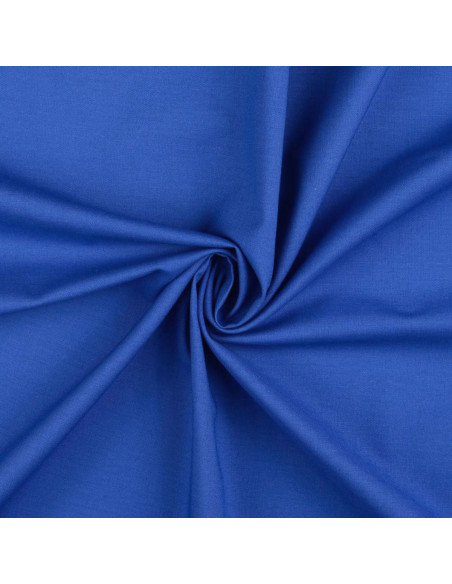 Tessuto cotone cretonne tinta unita - Blu reale