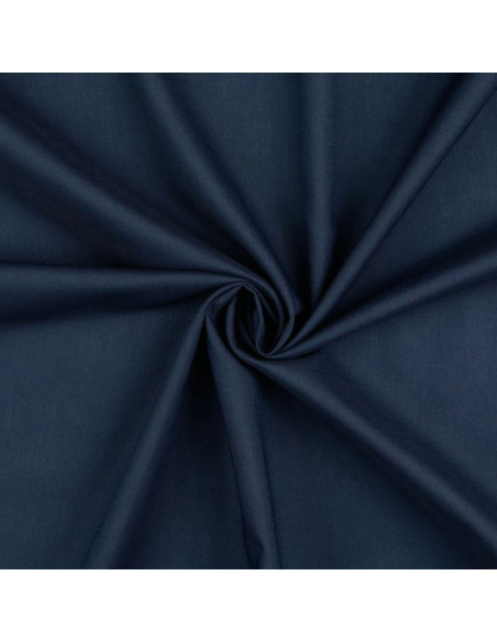 Tessuto cotone cretonne tinta unita - Blu marino