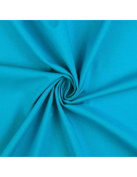Tessuto cotone cretonne unito - Blu turchese