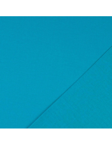 Tessuto cotone cretonne unito - Blu turchese