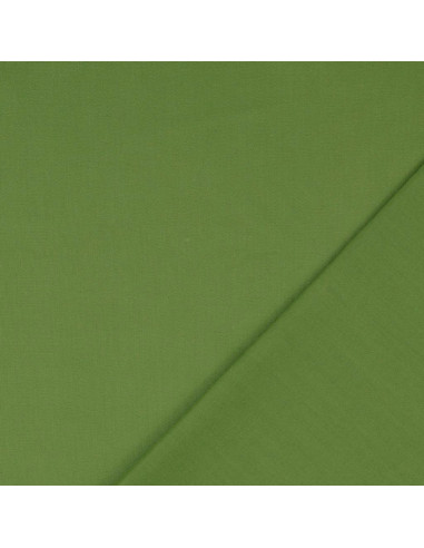 Tessuto cotone cretonne tinta unita - Verde oliva