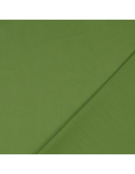 Tessuto cotone cretonne tinta unita - Verde oliva