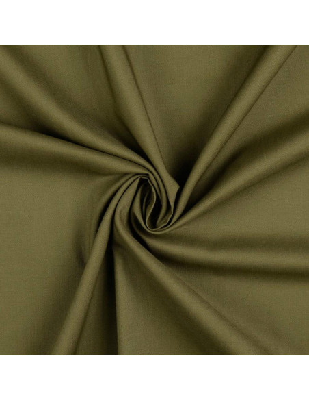 Tessuto cotone cretonne tinta unita - Verde militare