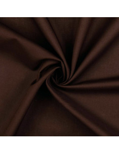 Tessuto cotone cretonne tinta unita - Marrone scuro