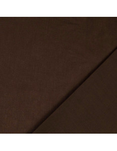 Tessuto cotone cretonne tinta unita - Marrone scuro 2