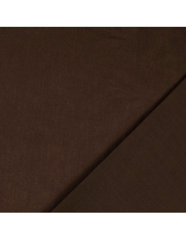 Tessuto cotone cretonne tinta unita - Marrone scuro