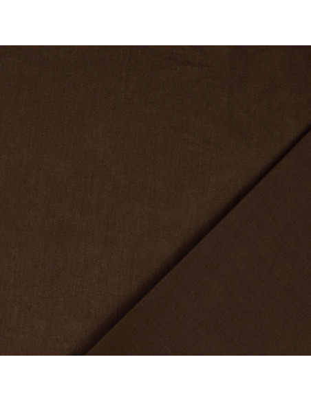 Tessuto cotone cretonne tinta unita - Marrone scuro