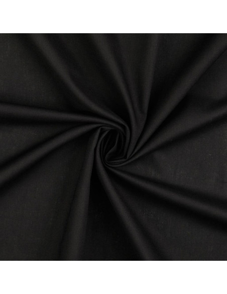 Tessuto cotone cretonne tinta unita - Nero