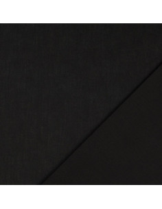 Tessuto cotone cretonne tinta unita - Nero 2