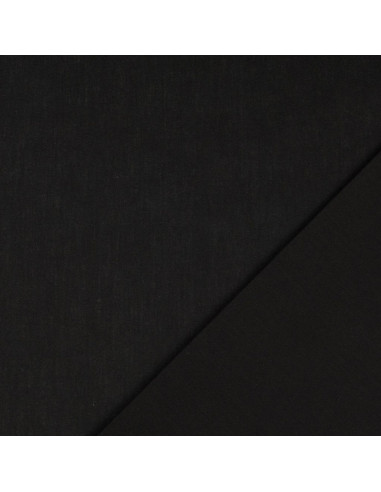 Tessuto cotone cretonne tinta unita - Nero