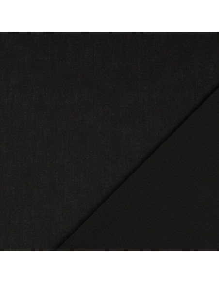 Tessuto cotone cretonne tinta unita - Nero