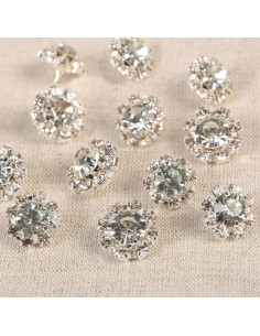 Bottone con coda strass Aveline - Argento