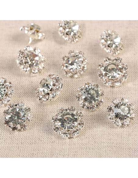 Bottone con coda strass Aveline - Argento