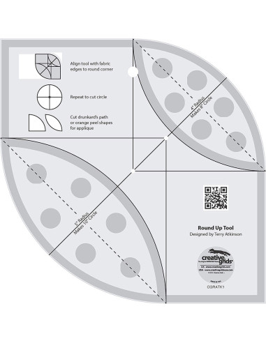 Strumento Règle Round Up e Righello per Quilting Creative Grids