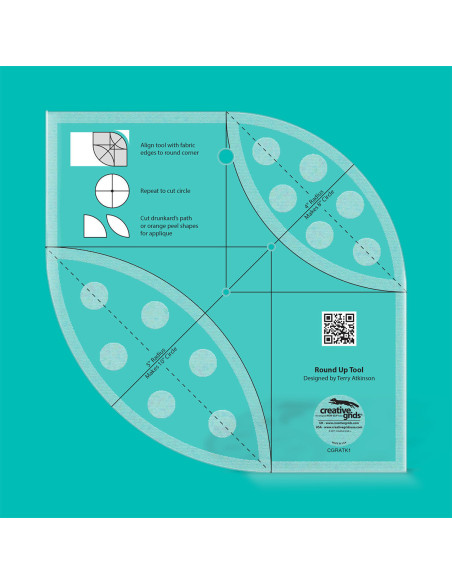 Strumento Règle Round Up e Righello per Quilting Creative Grids