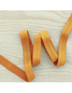 Nastro sbieco elastico pre-piegato satinato largo 15 mm - Oro scuro