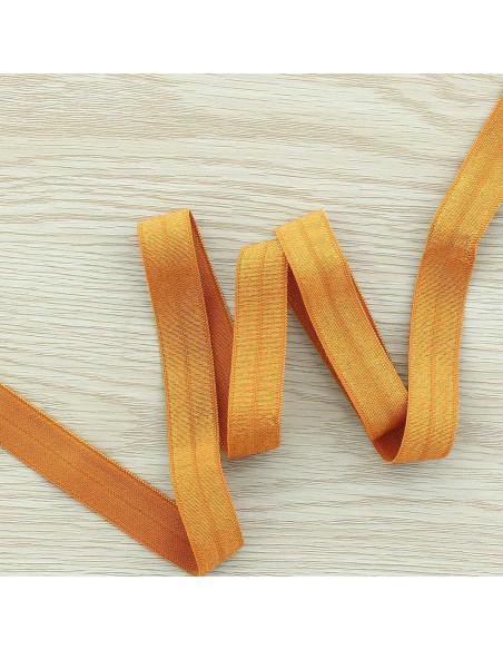 Nastro sbieco elastico pre-piegato satinato largo 15 mm - Oro scuro