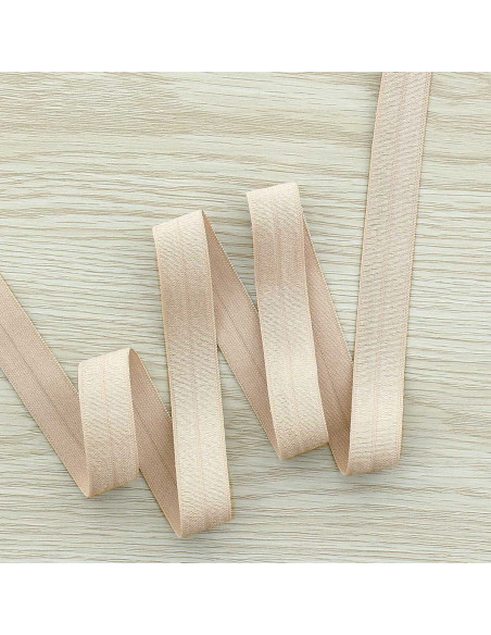 Nastro elastico satinato pre-piegato 15 mm di larghezza - Sabbia