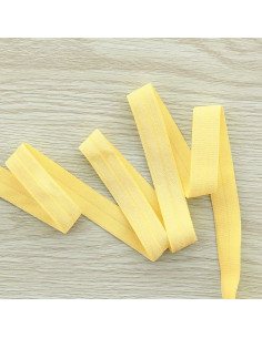 Nastro elastico pre-piegato satinato 15 mm di larghezza - Giallo paglierino