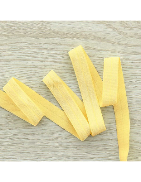 Nastro elastico pre-piegato satinato 15 mm di larghezza - Giallo paglierino