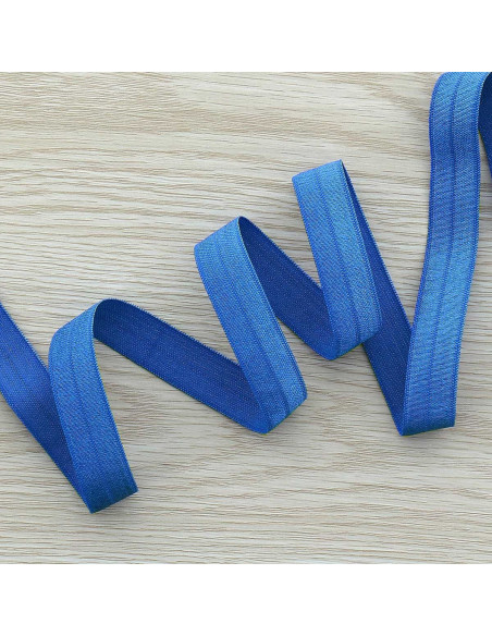 Nastro elastico satinato pre-piegato 15 mm di larghezza - Blu cobalto