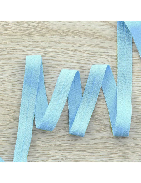 Nastro elastico pre-piegato satinato 15 mm di larghezza - Azzurro