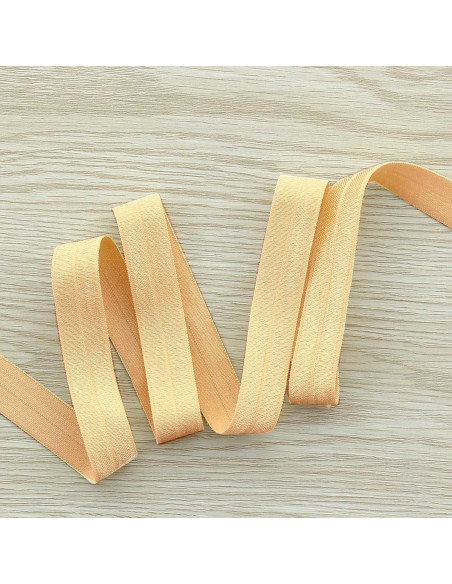 Nastro elastico pre-piegato satinato 15 mm di larghezza - Vaniglia