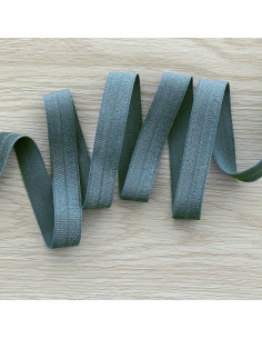 Nastro elastico satinato pre-piegato largo 15 mm - Grigio blu