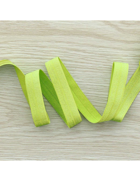 Nastro elastico satinato pre-piegato 15 mm di larghezza - Verde anice