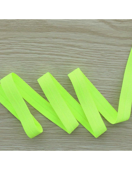 Nastro elastico pre-piegato satinato 15 mm di larghezza - Giallo fluorescente
