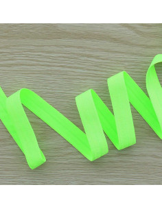 Nastro elastico satinato pre-piegato 15 mm di larghezza - Verde fluorescente