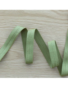 Nastro elastico pre-piegato satinato largo 15 mm - Verde salvia