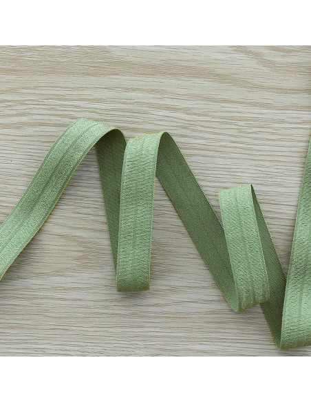 Nastro elastico pre-piegato satinato largo 15 mm - Verde salvia