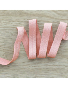 Nastro elastico pre-piegato satinato largo 15 mm - Rosa antico