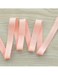 Nastro elastico pre-piegato satinato 15 mm di larghezza - Rosa pastello