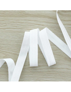 Nastro elastico satinato pre-piegato 15 mm di larghezza - Bianco