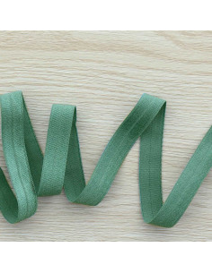 Nastro elastico pre-piegato satinato largo 15 mm - Verde viride