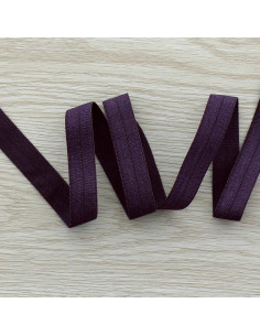 Nastro elastico satinato pre-piegato largo 15 mm - Viola vescovo