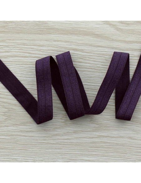 Nastro elastico satinato pre-piegato largo 15 mm - Viola vescovo