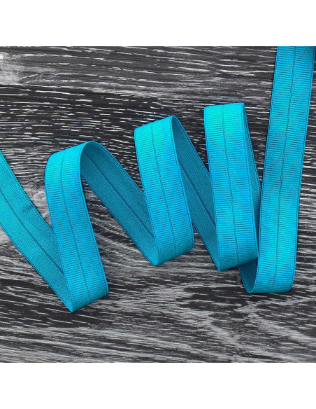 Nastro elastico pre-piegato opaco largo 20 mm - Blu turchese