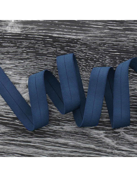 Nastro elastico pre-piegato opaco largo 20 mm - Blu scuro