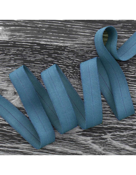 Nastro elastico pre-piegato opaco largo 20 mm - Blu jeans