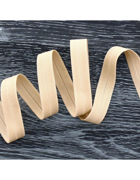 Nastro elastico pre-piegato opaco largo 20 mm - Beige chiaro