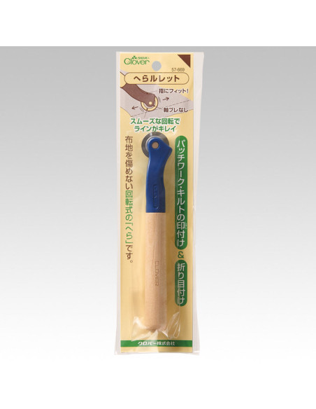 Rotella per tracciare con dentellatura liscia e manico in legno Clover