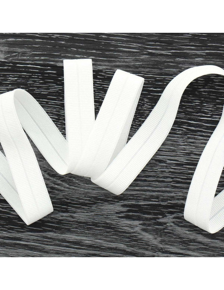 Nastro elastico pre-piegato opaco largo 20 mm - Bianco sporco