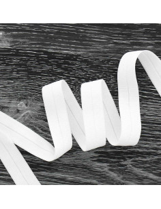 Nastro elastico pre-piegato opaco largo 20 mm - Bianco