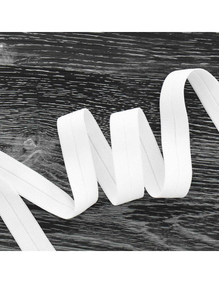 Nastro elastico pre-piegato opaco largo 20 mm - Bianco