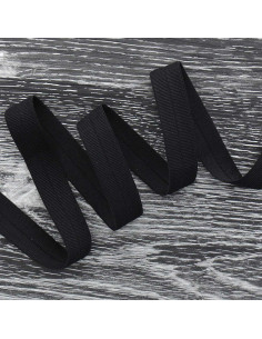 Nastro elastico pre-piegato opaco largo 20 mm - Nero