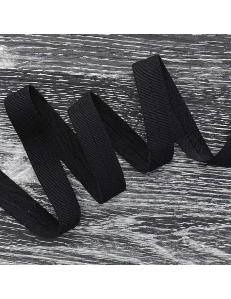 Nastro elastico pre-piegato opaco largo 20 mm - Nero